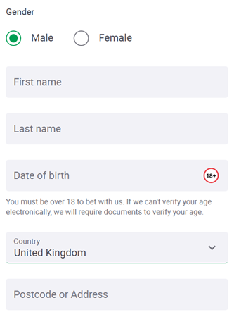 Fill in personal details